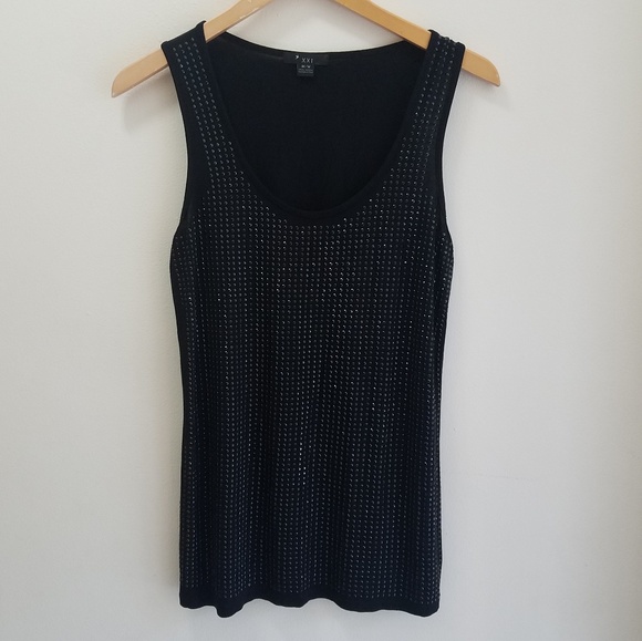 Black rhinestone tank top🌙 - Picture 2 of 7